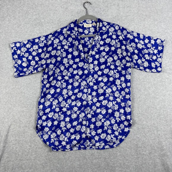 Victoria's Secret Tops - VTG 90s Victoria Secret Gold Label Floral Satin Blouse Womens S Cottagecore